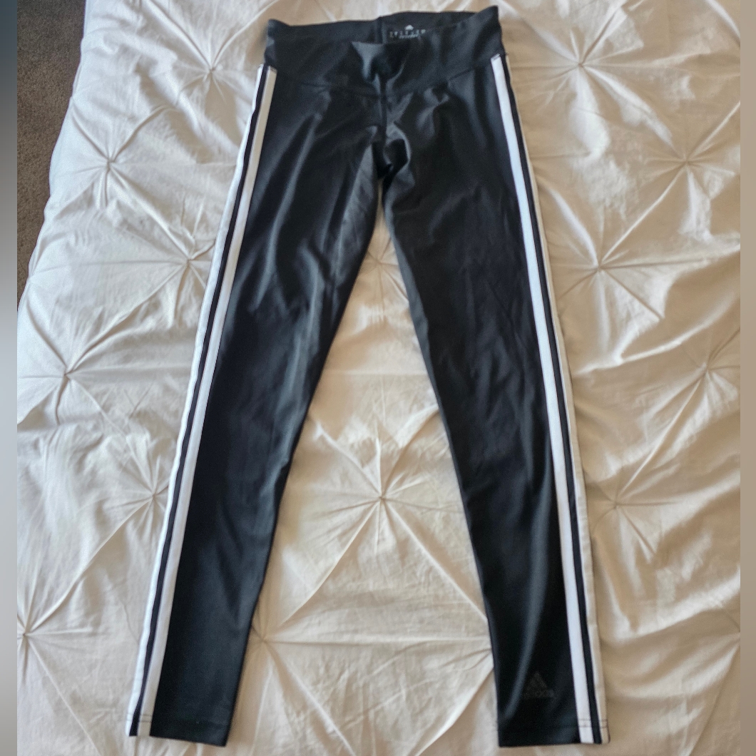 Adidas Black Climalite 3-Stripe Leggings